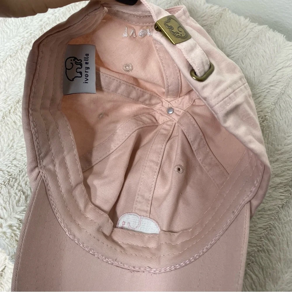 ivory ella Pale Pink Elephant Baseball Cap